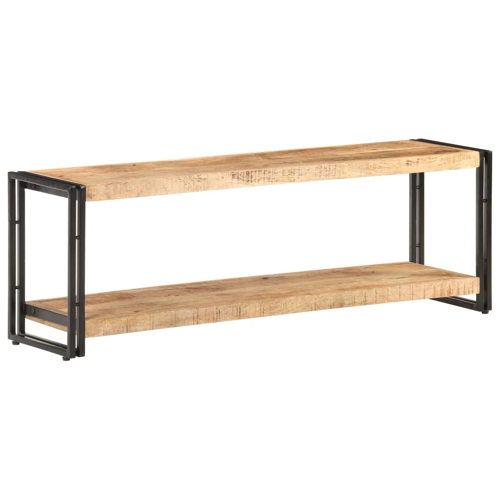 Mobile TV multimediale scaffale TV credenza mobile TV sala da pranzo soggiorno camera da letto 120 x 30 x 40 cm legno di mango marrone grezzo 02_0025816