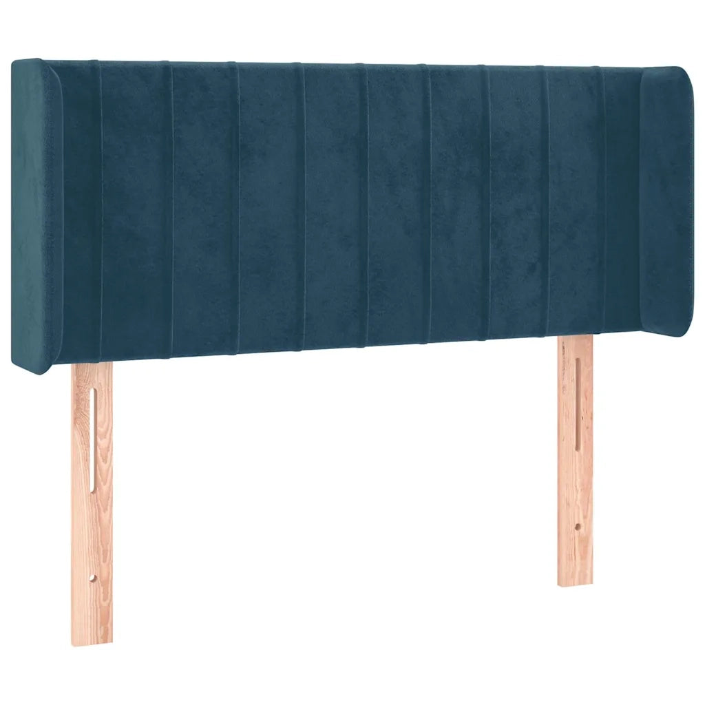 Testiera ad Orecchio Blu Scuro 103x16x78/88 cm in Velluto