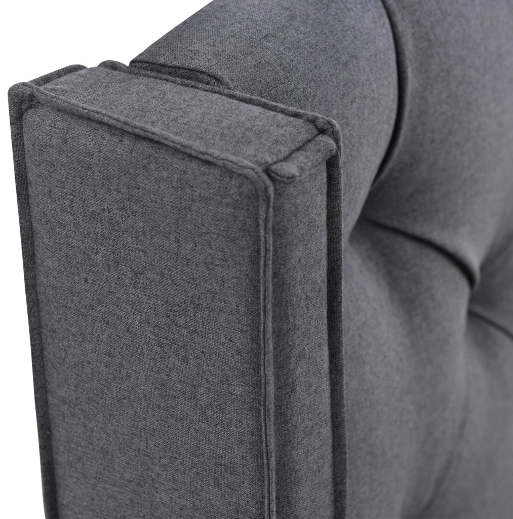 Letto matrimoniale imbottito con contenitore 140x200 cm in cotone; grigio