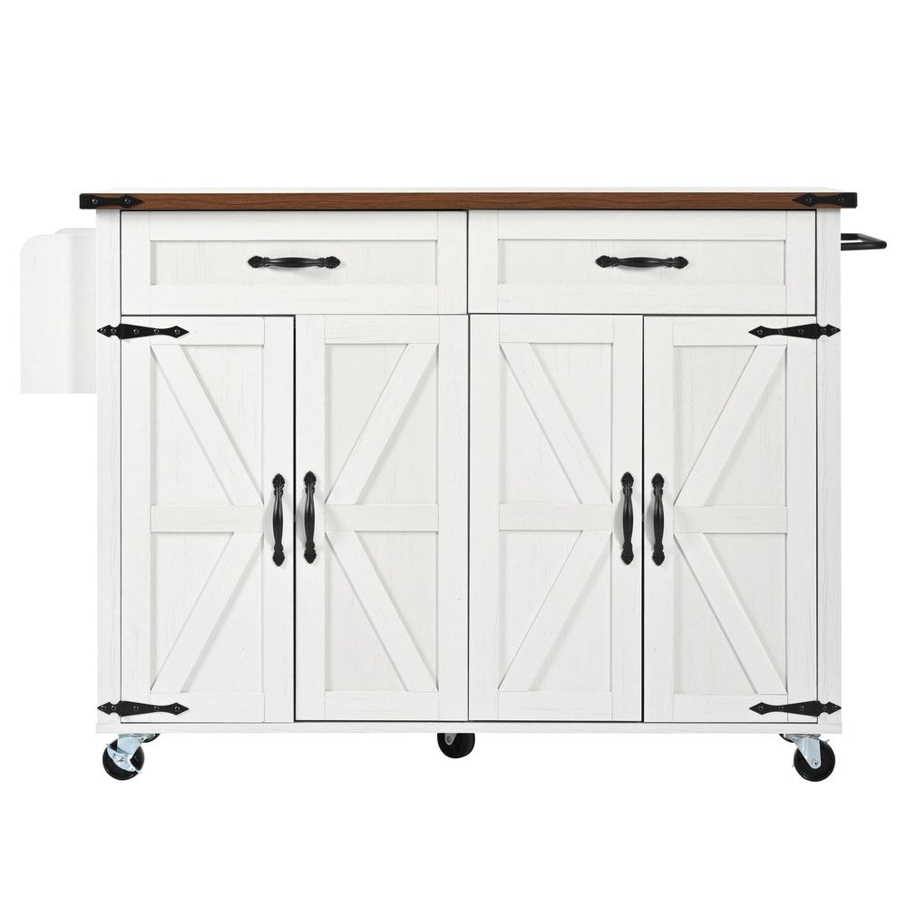 Carrello da Cucina con Piano Estraibile ¨C Xylo ¨C Legno, 4 Ante e 2 Cassetti