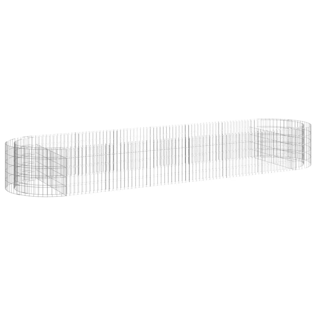 Aiuola rialzata in gabbione di ferro zincato 400 x 100 x 50 cm Argento 02_0039917