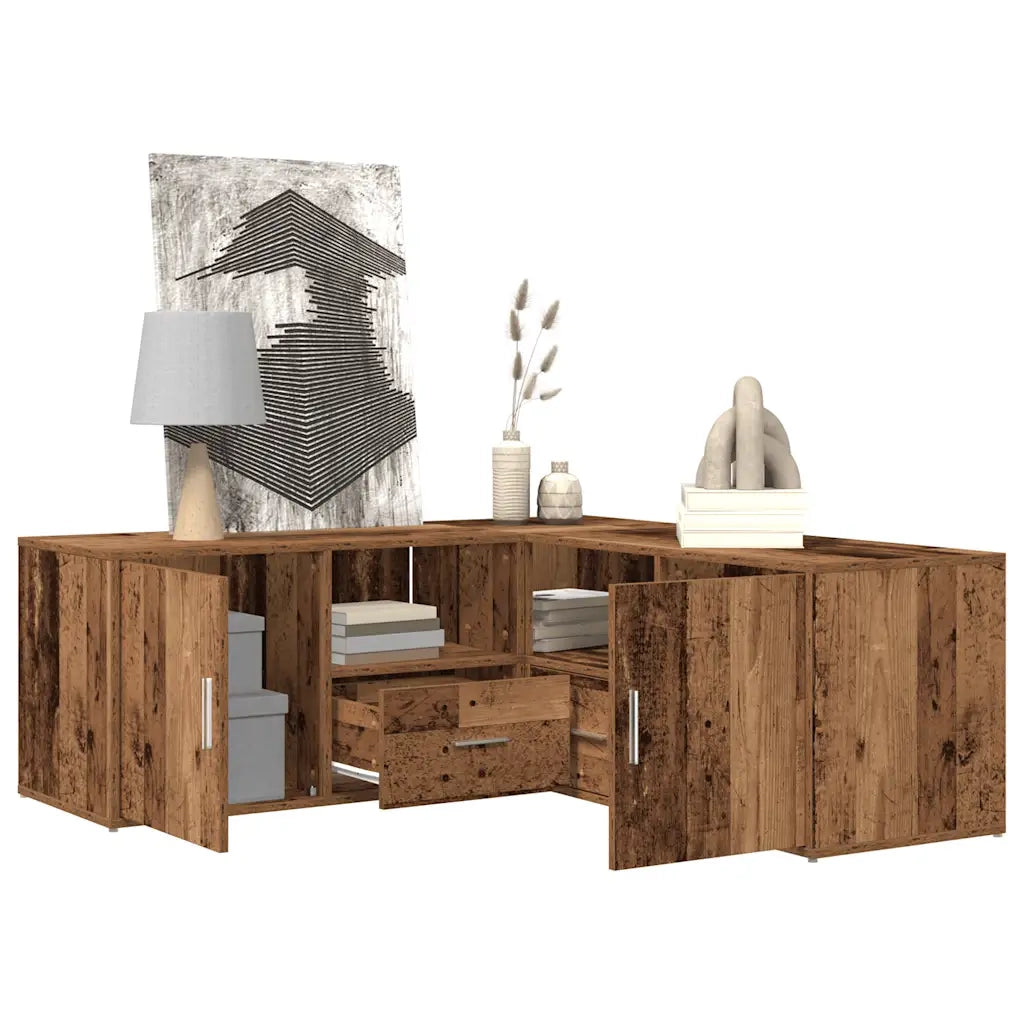 Mobile Angolare Legno Antico 200x40x45 cm in Truciolato 3307835