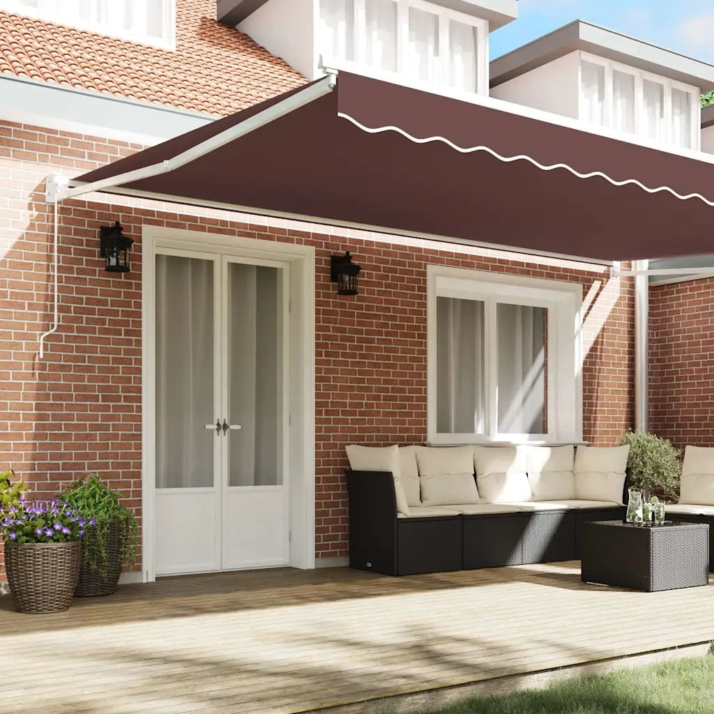 Tenda Sole Retrattile Manuale 500x300 cm Marrone 3215702