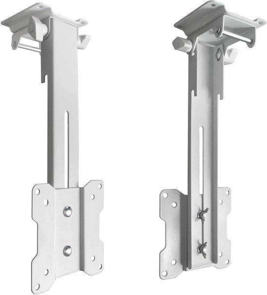 Sostegno per schermo a soffitto bianco - LCD LED Plasma schermo curvo per tetto inclinato caravan camion camper pieghevole VESA 75 100 Modello: L87WA