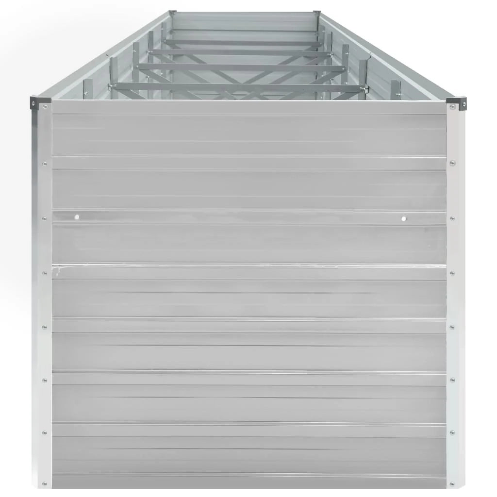 Aiuola rialzata per piante e fiori acciaio zincato 480 x 80 x 77 cm grigio 02_0001127