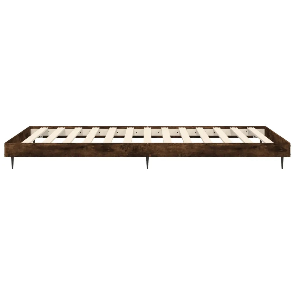 Letto singolo | Letto per adulti | Giroletto senza Materasso Rovere Fumo 75x190 cm in Truciolato