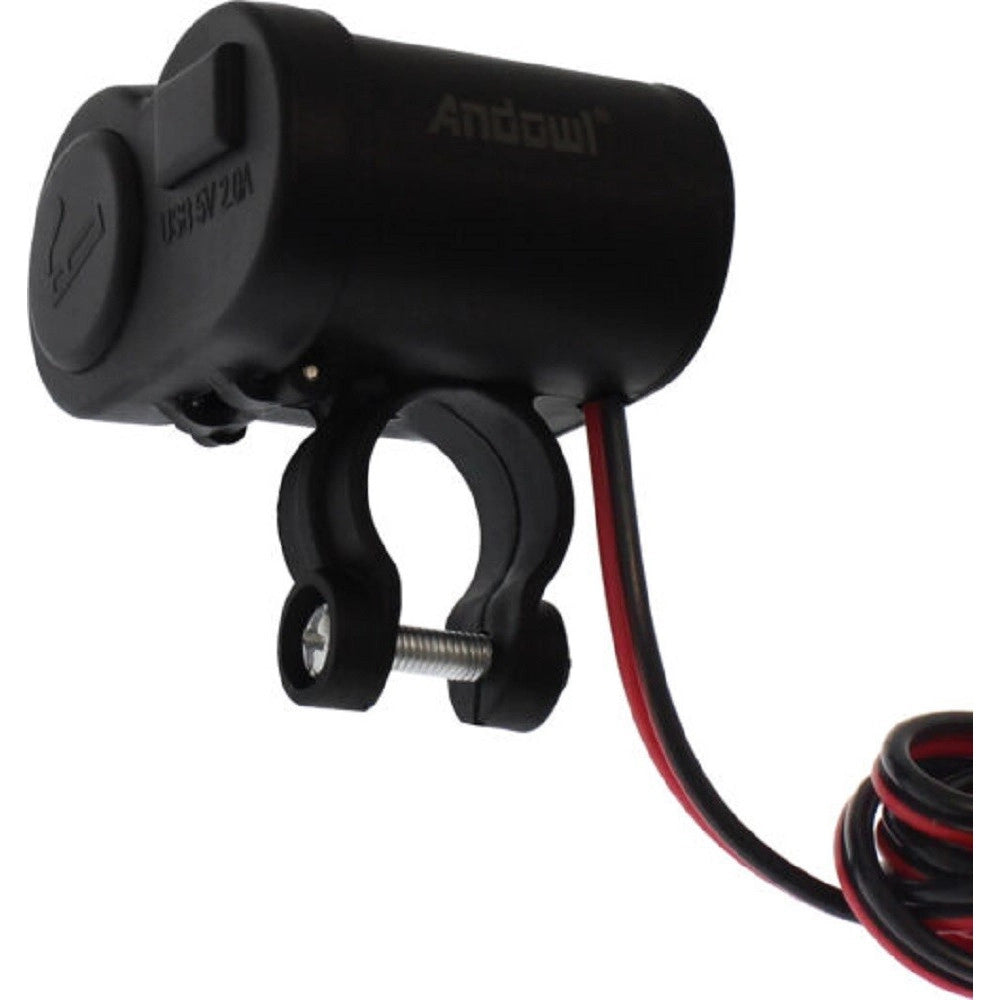 Trade Shop - Spina Accendino Caricabatteria Per Moto Cellulare Porte Usb Accendisigari Q-a47 -