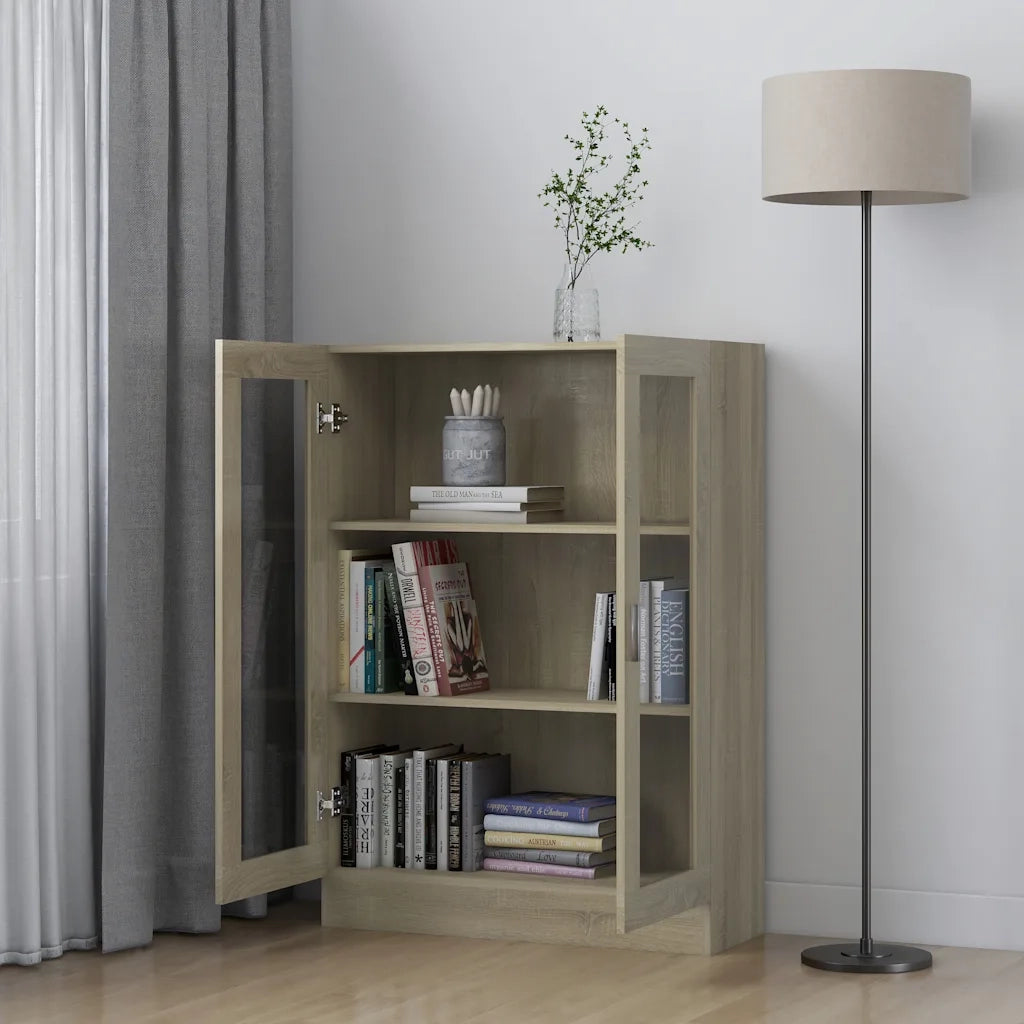 Armadietto Vetrina Rovere Sonoma 82,5x30,5x115 cm Multistrato 802753