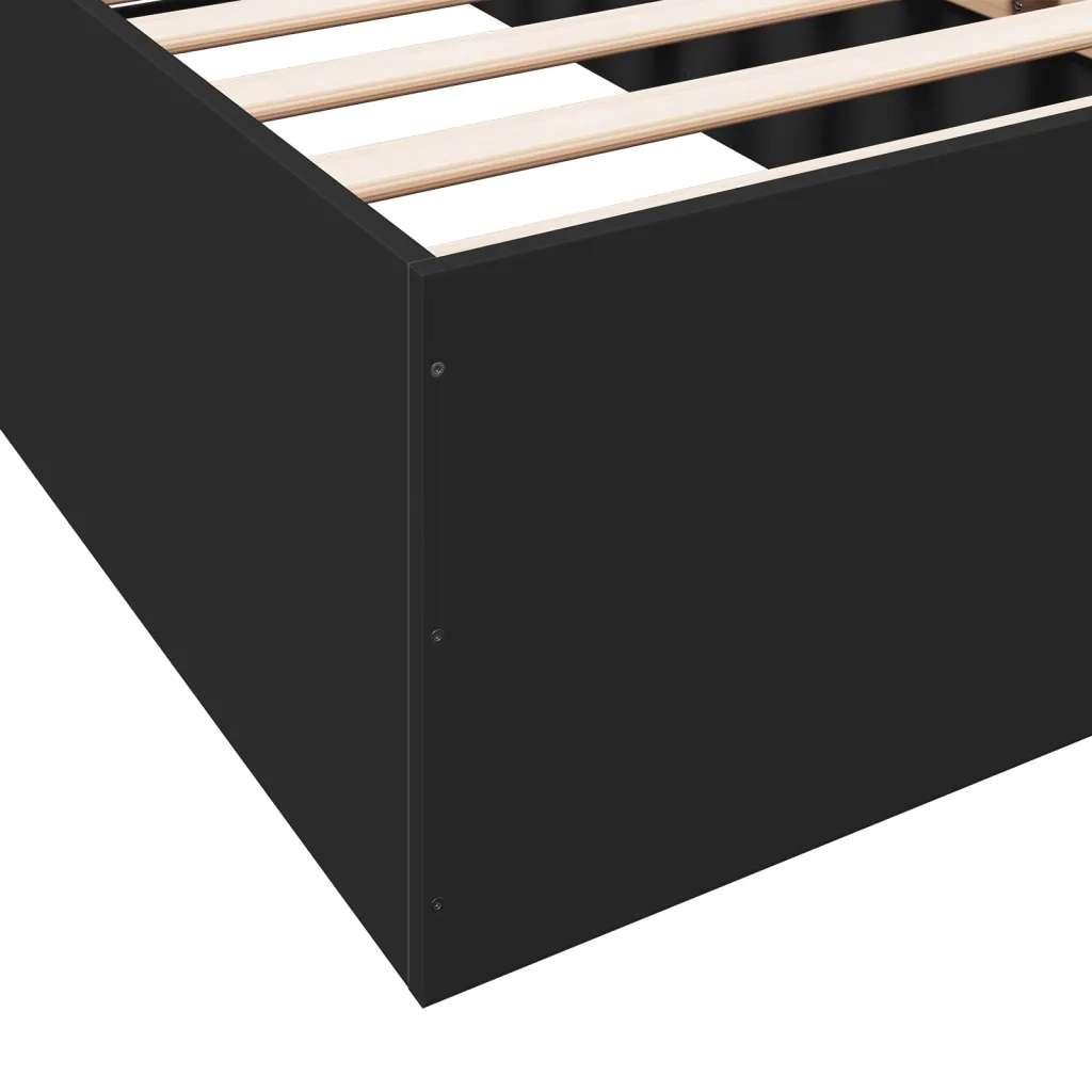Giroletto-Struttura Letto Nero 100x200 cm in Legno Multistrato 777704