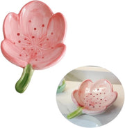 Cassetta di Sapone Ceramica con Scarico - Porta Sapone Carina - Rosso