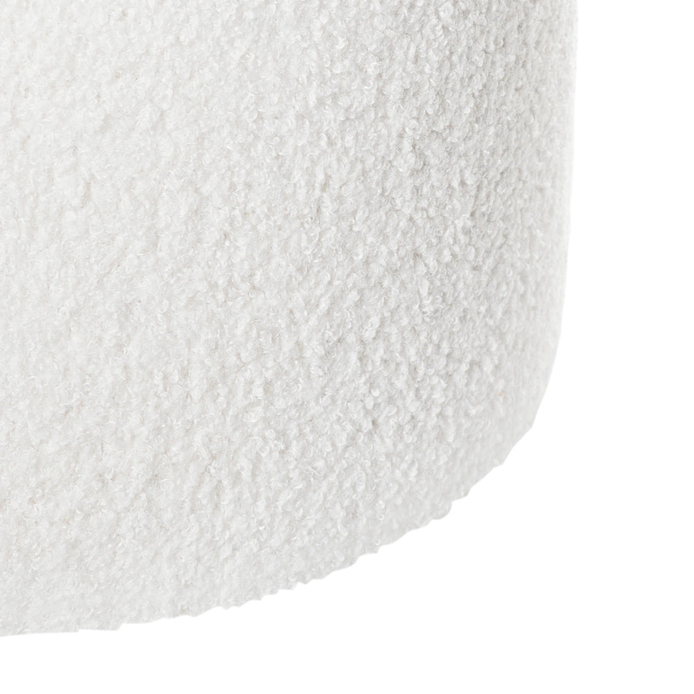Pouf tessuto Boucle Bianco sporco poggiapiedi soggiorno moderno