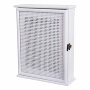 Scatola chiavi legno griglia bianca 24x7.5x30h cm