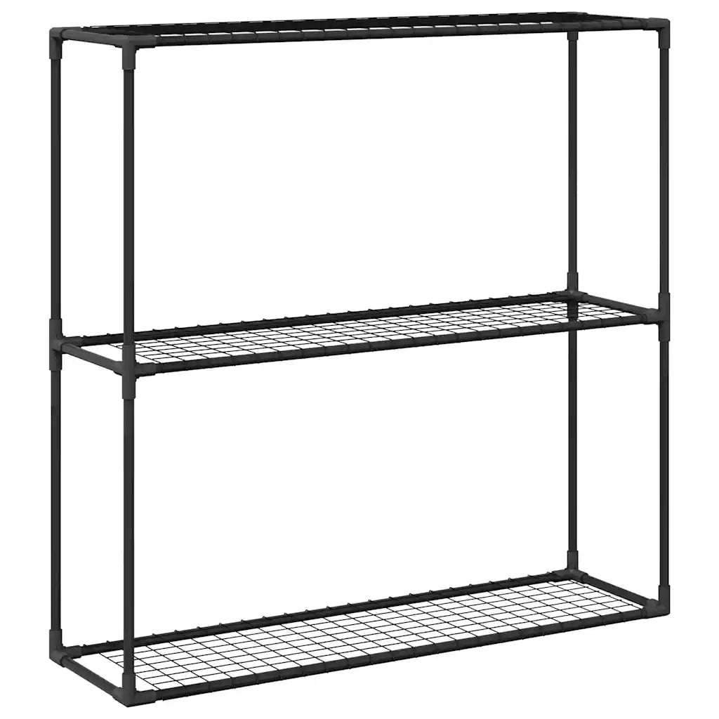 Supporto per piante a 3 livelli Nero 100 x 32 x 102 cm Acciaio 42021341