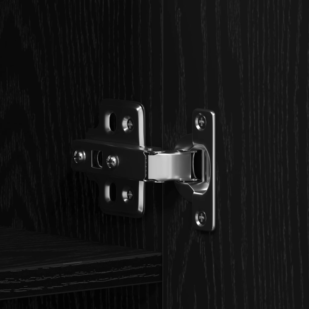 Armadio per scarpe Nero Rovere 80x35,5x180 cm Legno ingegnerizzato