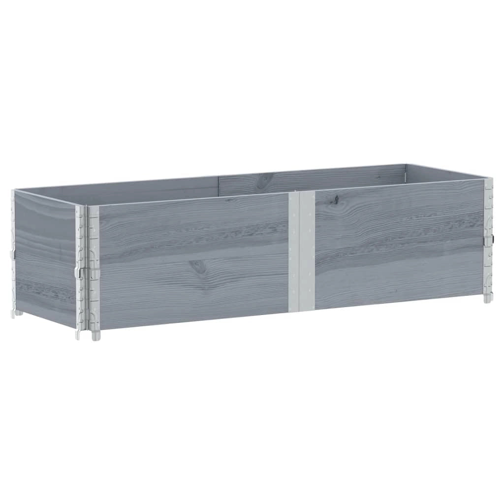 Vassoio per fioriera aiuola rialzata piante fiori terrazza giardino 150 x 50 cm legno massello di pino grigio 02_0037434