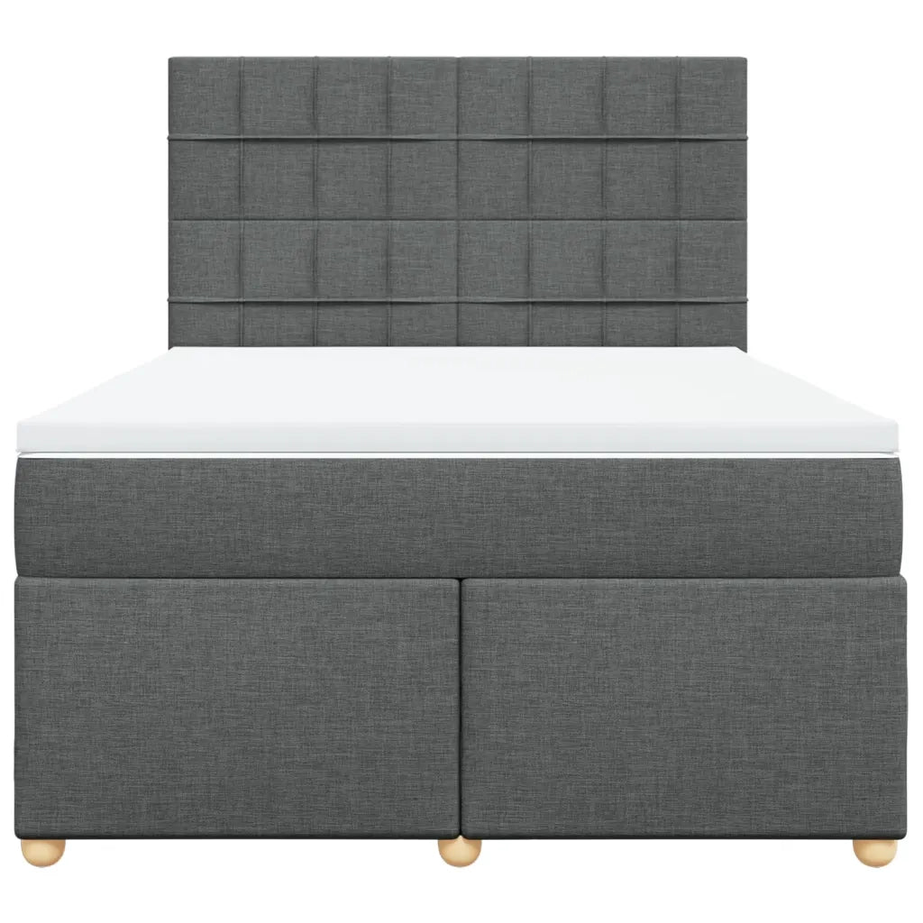 Giroletto a Molle con Materasso Grigio Scuro 140x190 cm Tessuto 3291276
