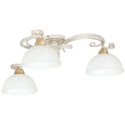 Plafoniera Aurora crema oro 3 luci in vetro E27 Luminex