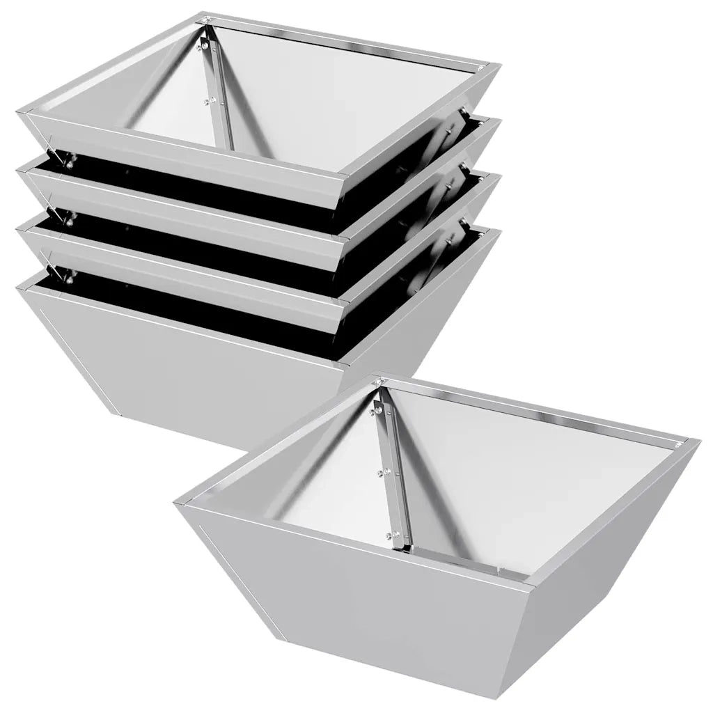 Vaso da giardino 5 pcs Argento 40 x 40 x 15 cm Acciaio zincato 873821