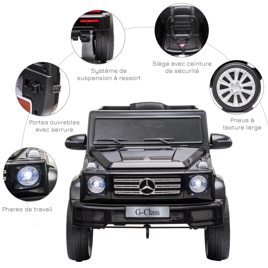 Veicolo elettrico per bambini Mercedes 12V con telecomando ¨C zephmum ¨C nero
