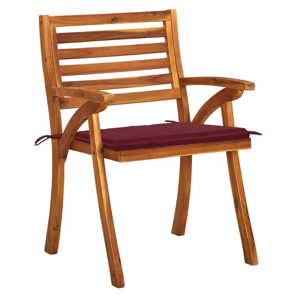 Sedie da Giardino con Cuscini 8 pz in Legno Massello di Acacia 3075210