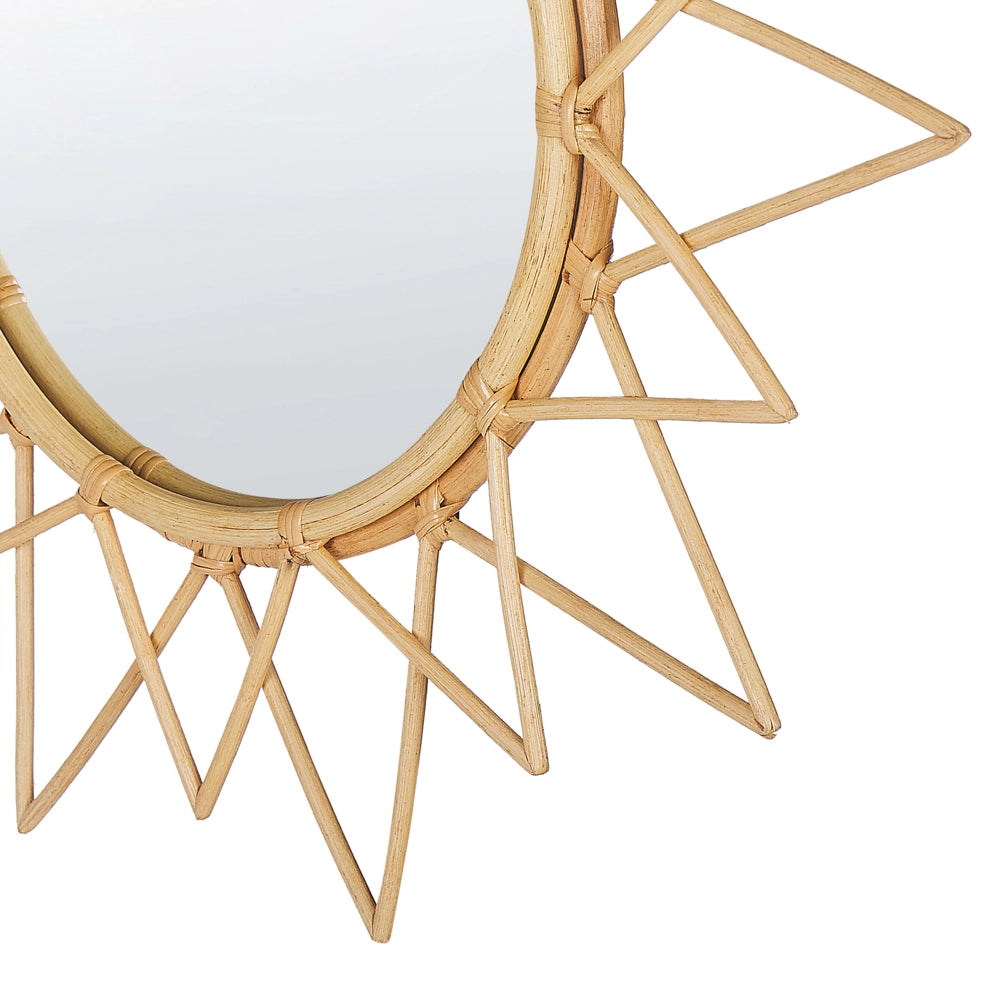 Specchio da parete Cornice in rattan naturale ø 61 cm Decorazione sospesa per soggiorno