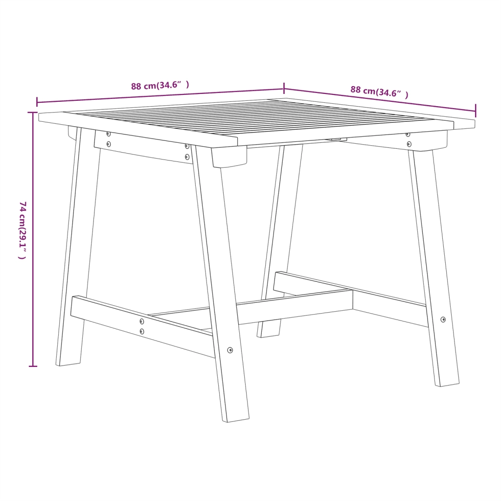 Set Mobili da Pranzo per Giardino 3 pz Legno Massello di Acacia