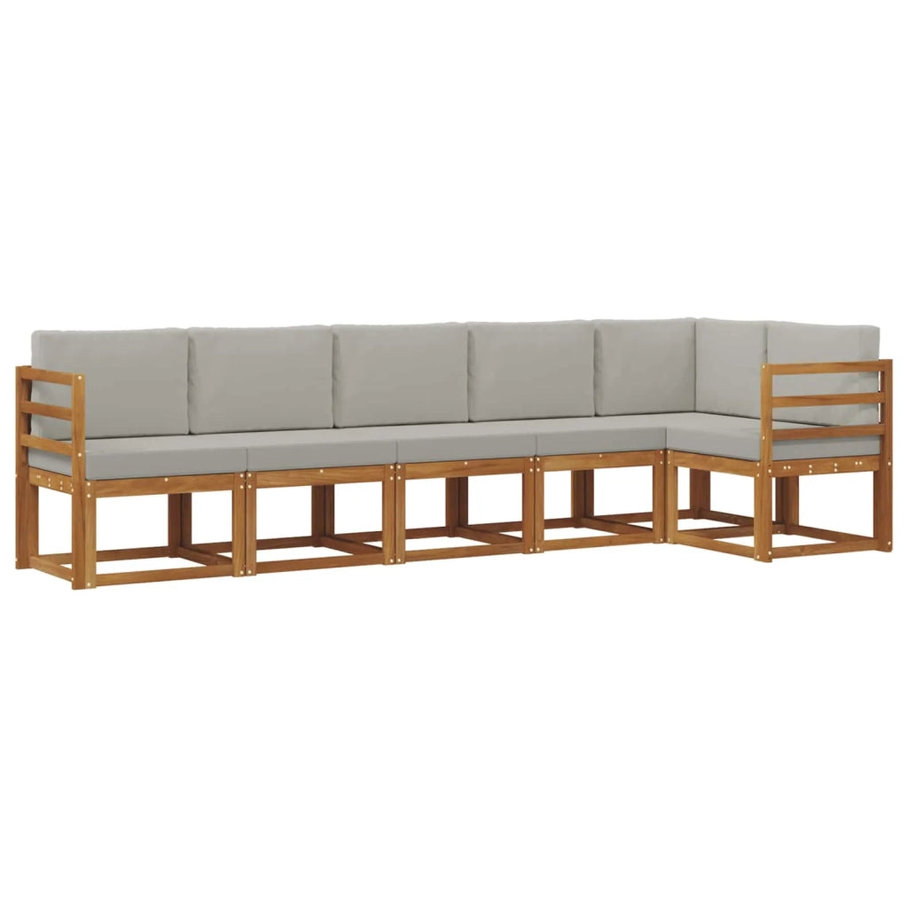Set di divani da esterno 6 pcs Grigio Naturale e Chiaro 3366449