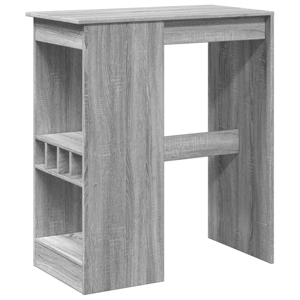 Tavolo Bar con Rastrelliera Grigio 102x50x103,5cm Multistrato 854342