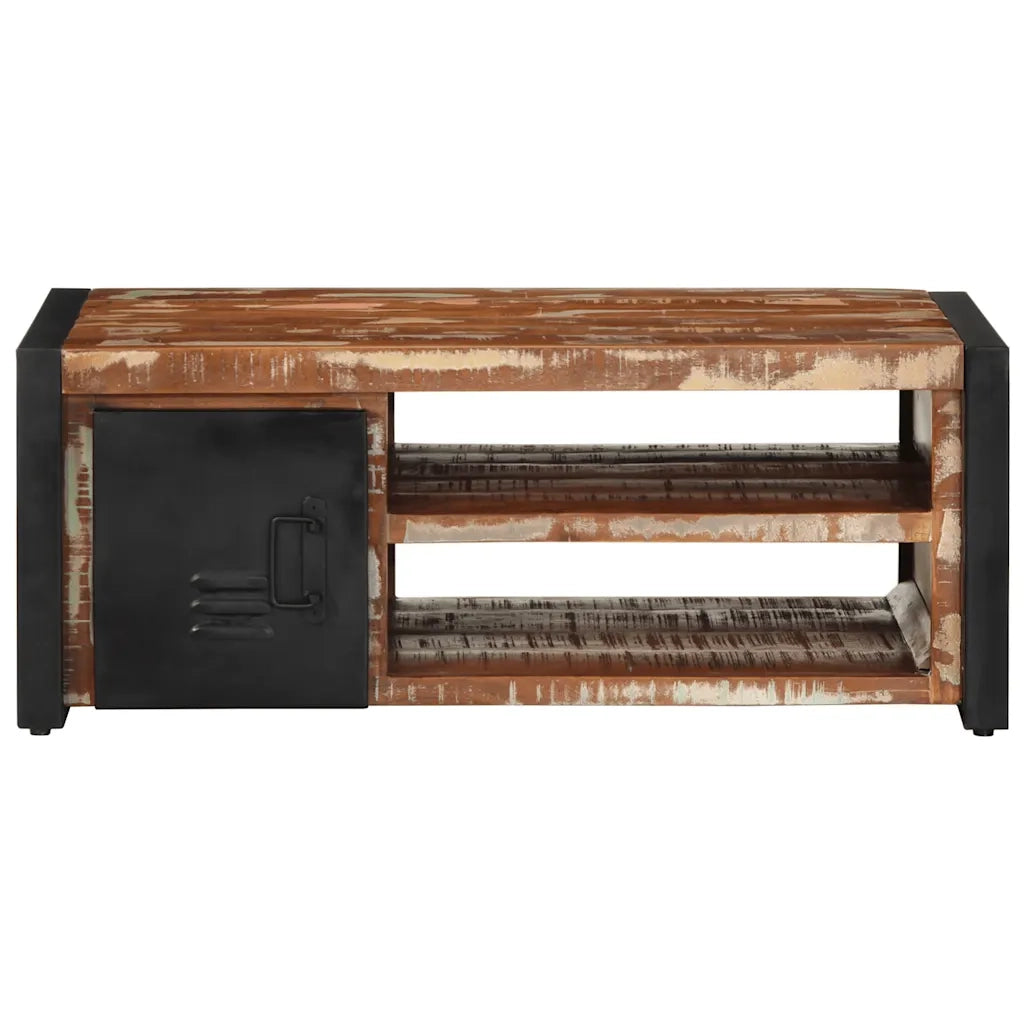 Tavolino Salotto-Tavolino da soggiorno-Tavolo Multicolore 90x50x36cm Legno Massello Recupero 323971