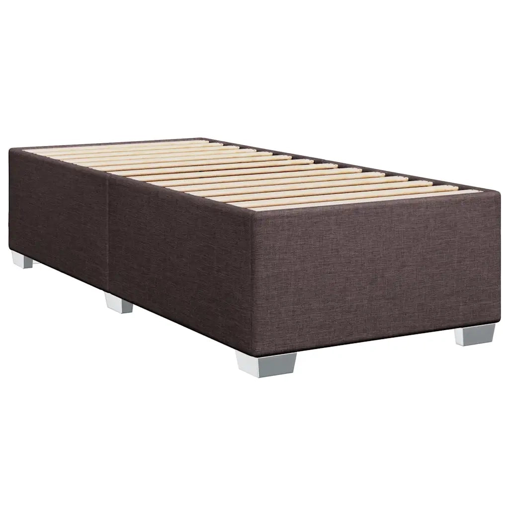 vidaXL Giroletto a Molle con Materasso Marrone Scuro 90x200 cm Tessuto