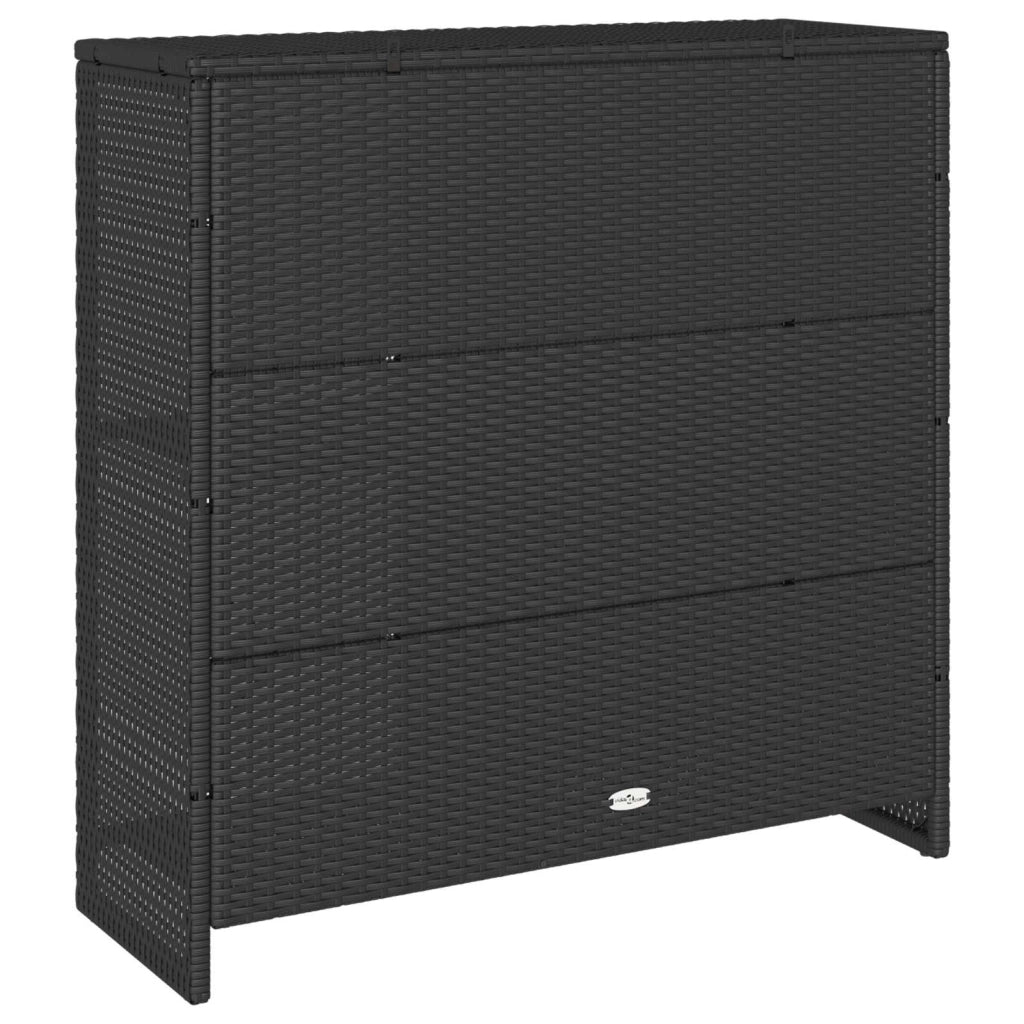 Mobile contenitore rettangolare moderno per soggiorno 100 x 36 x 102 cm pratico ed elegante in rattan nero 02_0058054