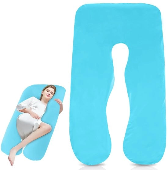 Supporto per la gravidanza a forma J - Copertura rimovibile in cotone - Lavabile in macchina - Cuscino nutrizionale - Cuscino per il corpo 150 x 80 cm - Progettazione ergonomico