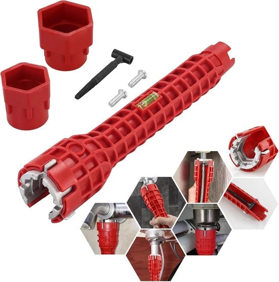 Chiave 8 in 1 per Pompa - 34 mm/40 mm - Leggera/Realizzata in Plastica e Alluminio - Utile per la Manutenzione - Duratura e Resistenza alle Sollecitazioni - Chiave a Tornillo
