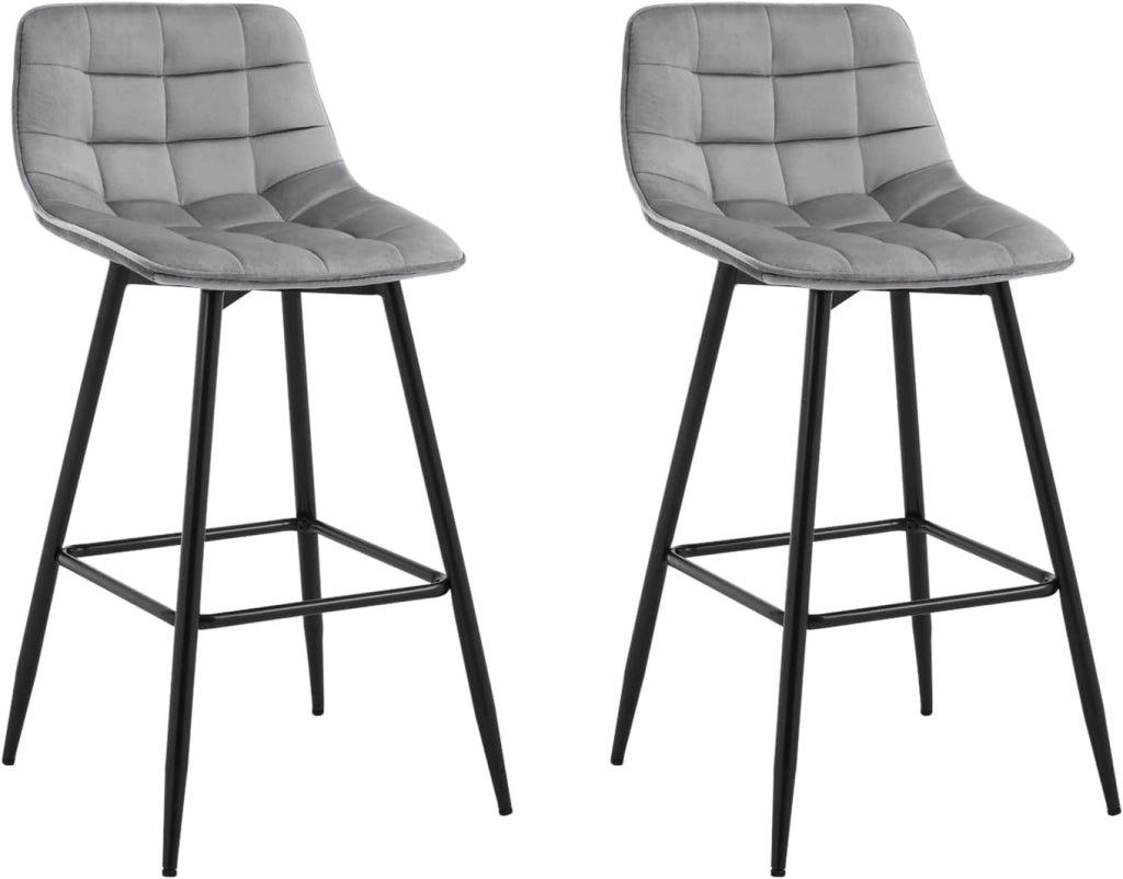Sgabelli da Bar Stile Industriale Alta Sedia da Cucina in PU Marrone Gambe in Metallo 2 Pezzi