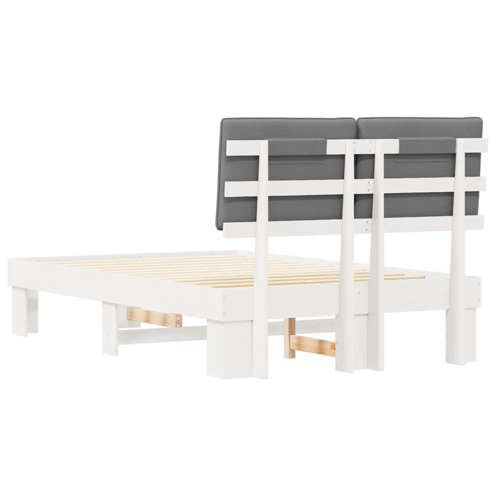 Letto con Testiera Rivestita Grigio chiaro 120 x 190 cm