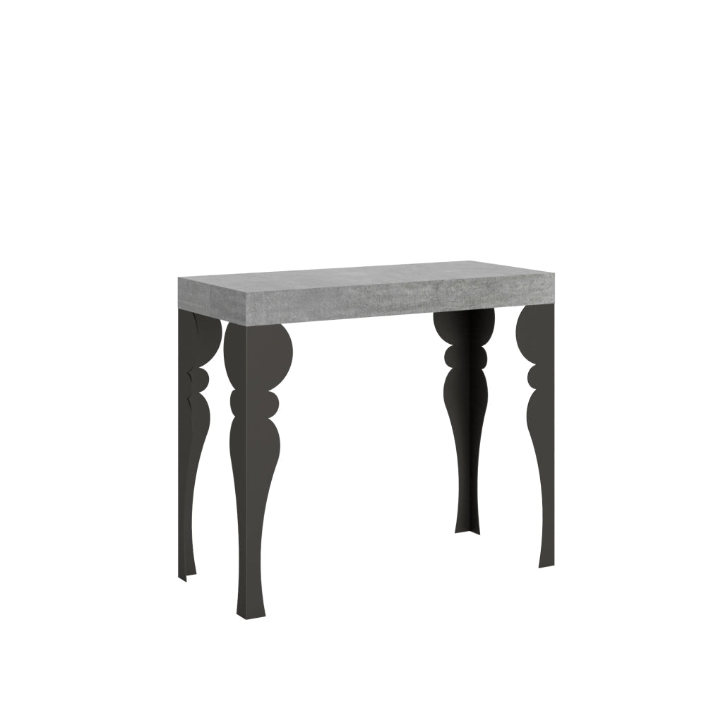 Consolle allungabile 90x40/196 cm Paxon Small Premium Cemento telaio Antracite