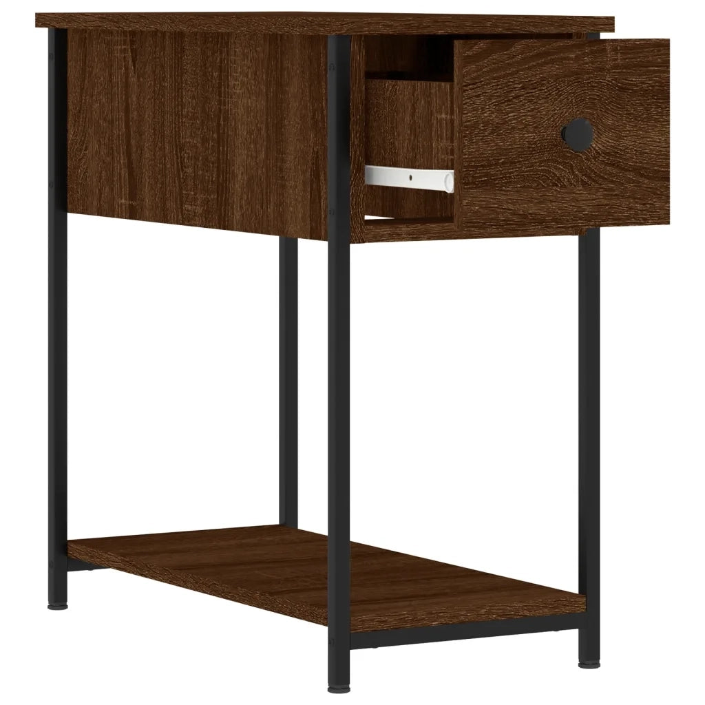 Comodino-Tavolino da notte Rovere Marrone 30x60x60 cm in Legno Multistrato