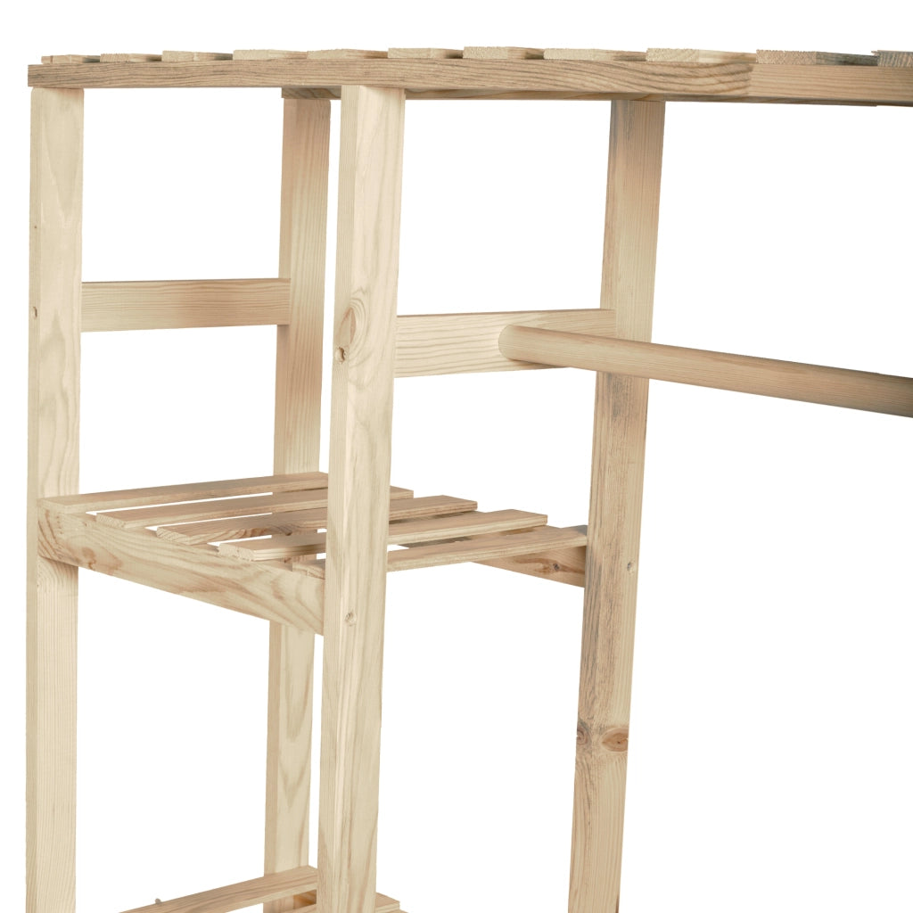 Stand Appendiabiti 'Smørum' 160 x 100 x 30 cm Organizzatore Guardaroba con Barra Porta Abiti e Ripiani Laterali