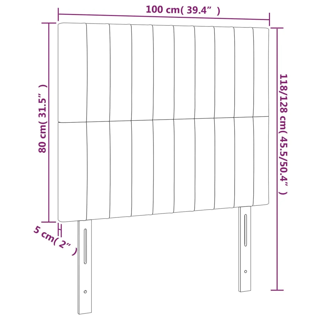 Testiera-Testata Decorativa Grigio Chiaro 100x5x118/128 cm Tessuto 318596