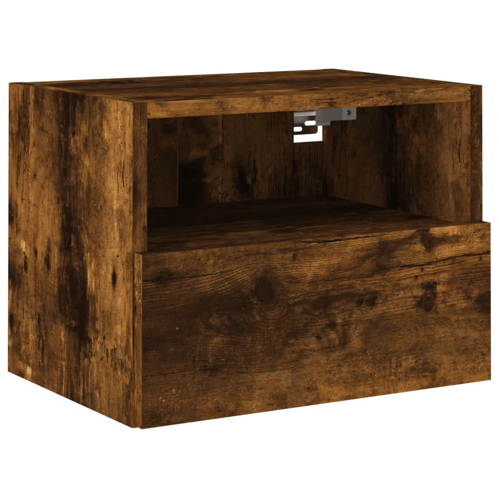 Mobile TV a Parete Rovere Fumo 40x30x30 cm in Legno Multistrato 836848