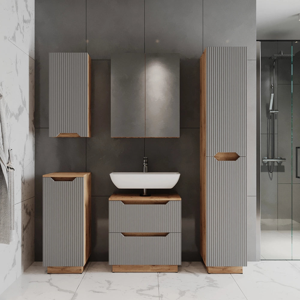 Vicco mobile bagno Rovere/grigio a righe 20 x 72.6 cm