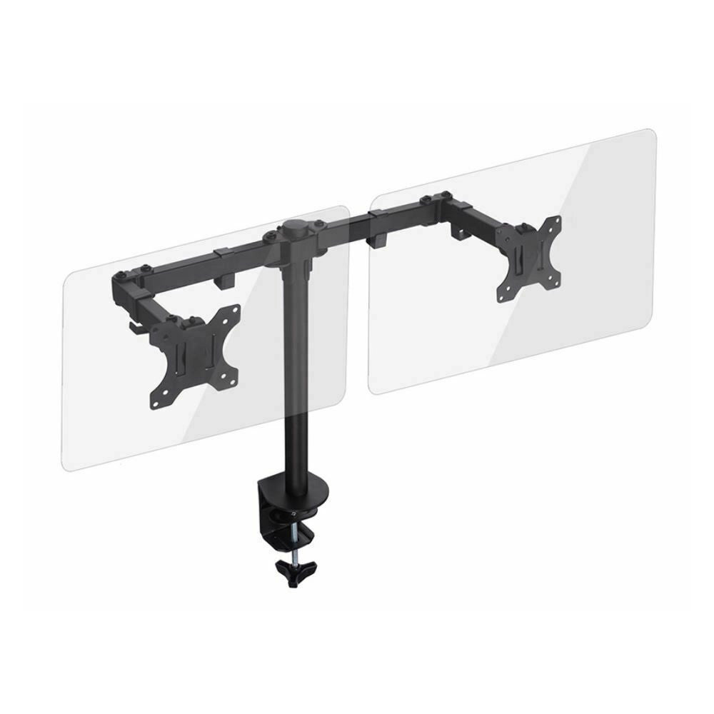 Trade Shop - Supporto Staffa Montaggio Per Doppio Monitor Tv Da Scrivania Da 15" A 27" 16kg -