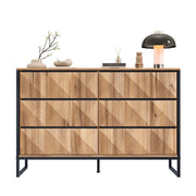 Credenza 120x40x80 cm in truciolare e MDF nero e legno， mobile da ingresso