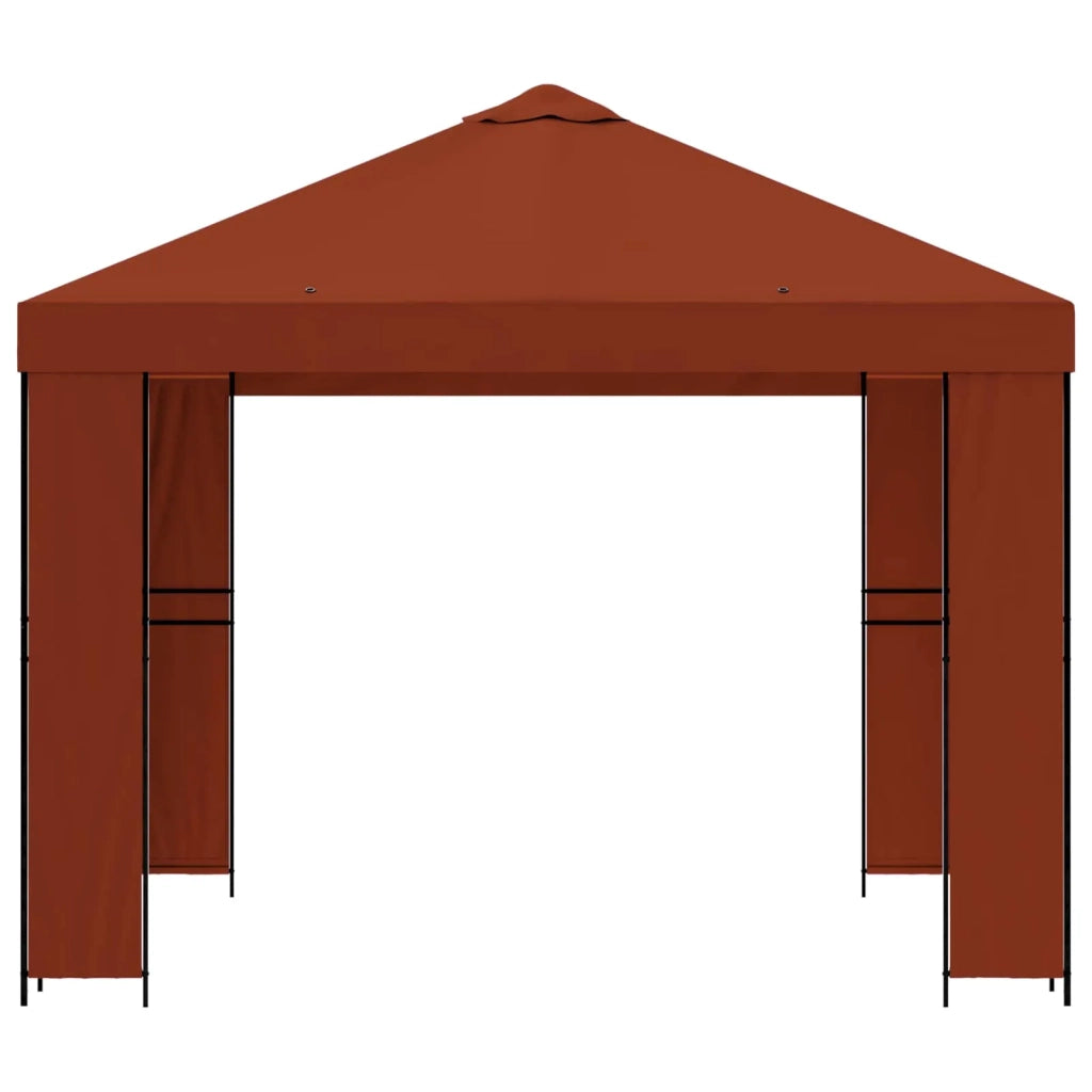 Gazebo 3 x 3 m Terracotta Poliestere e Acciaio 190 900352