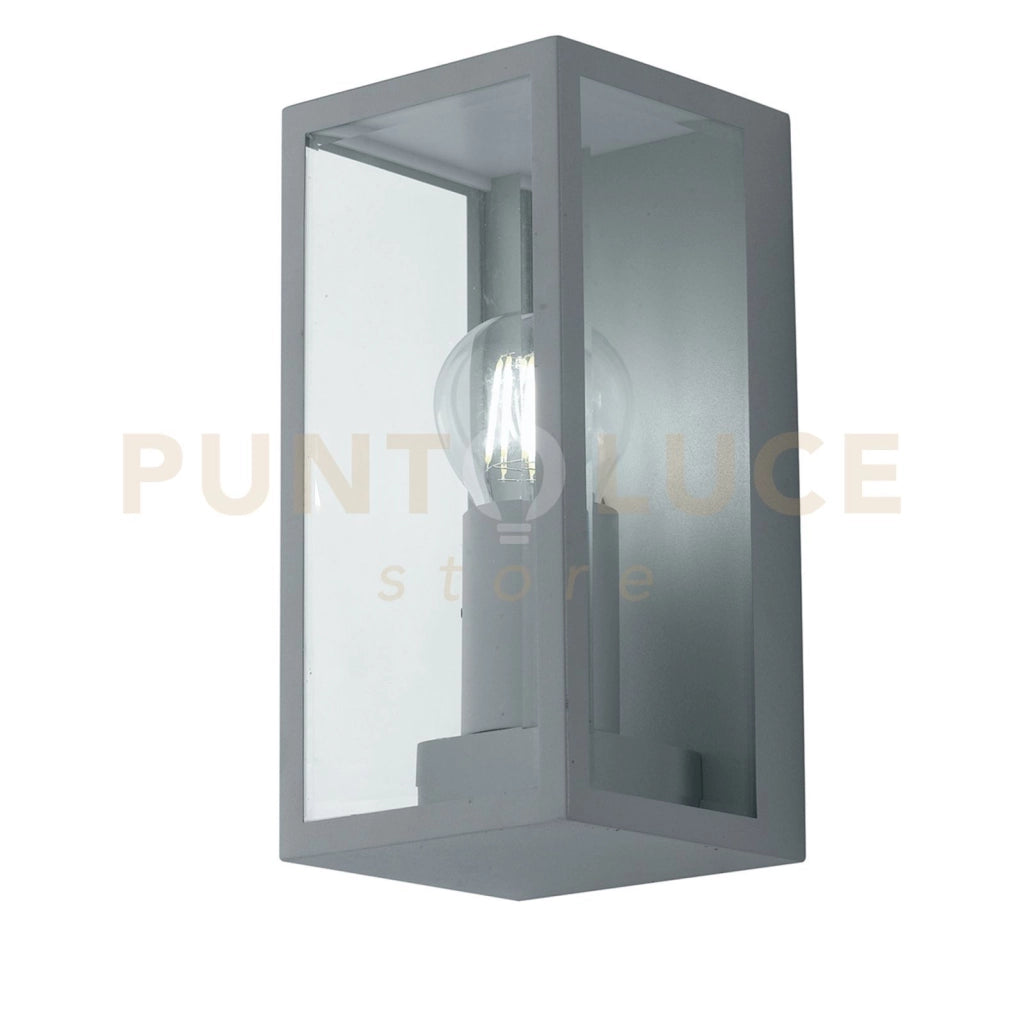 APPLIQUE MONDRIAN SILVER 1 LUCE ATTACCO E27 IP44 11X13X23,6CM IN METALLO E VETRO