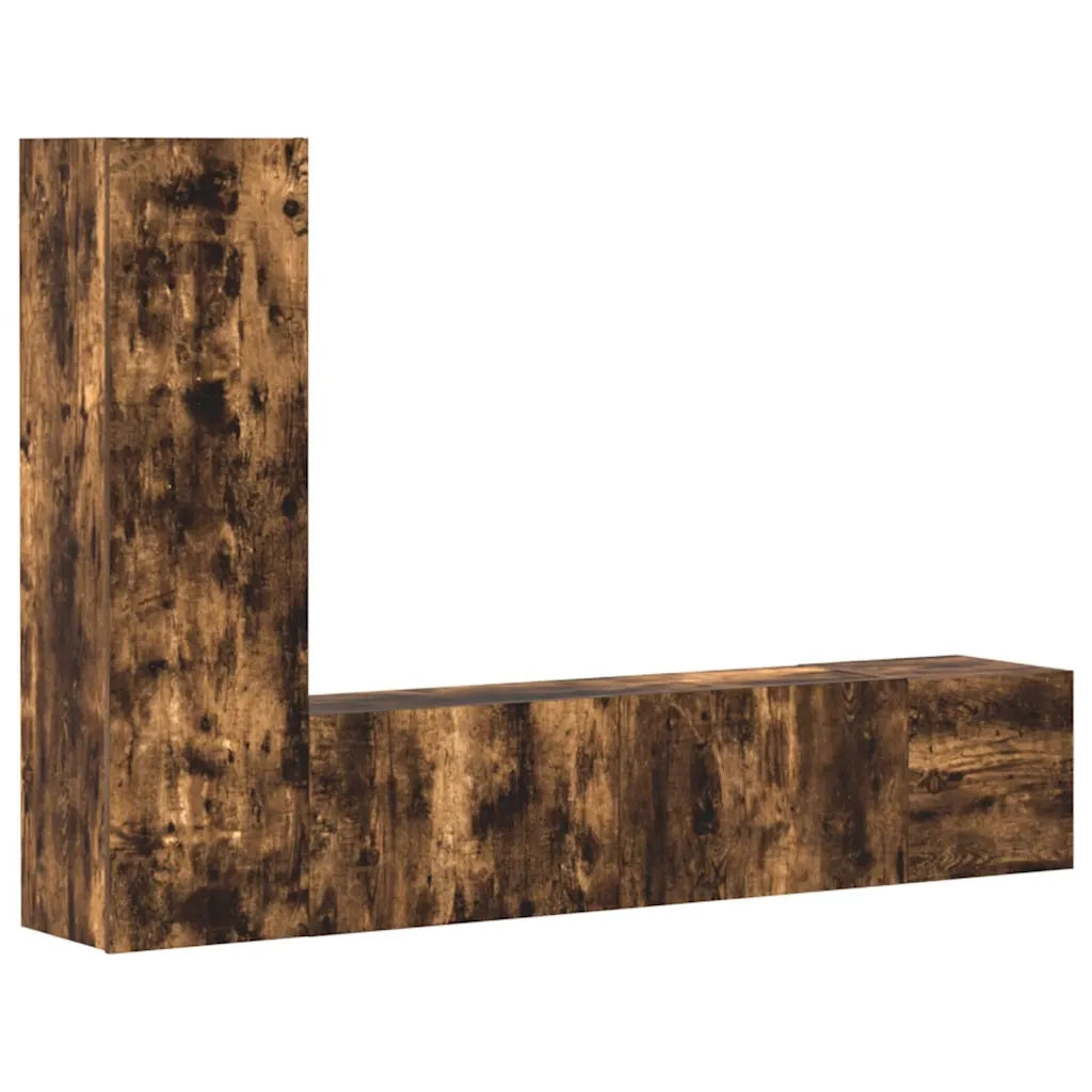 Set Mobili Porta TV 3 pz Rovere Fumo in Legno Multistratocod mxl 97774