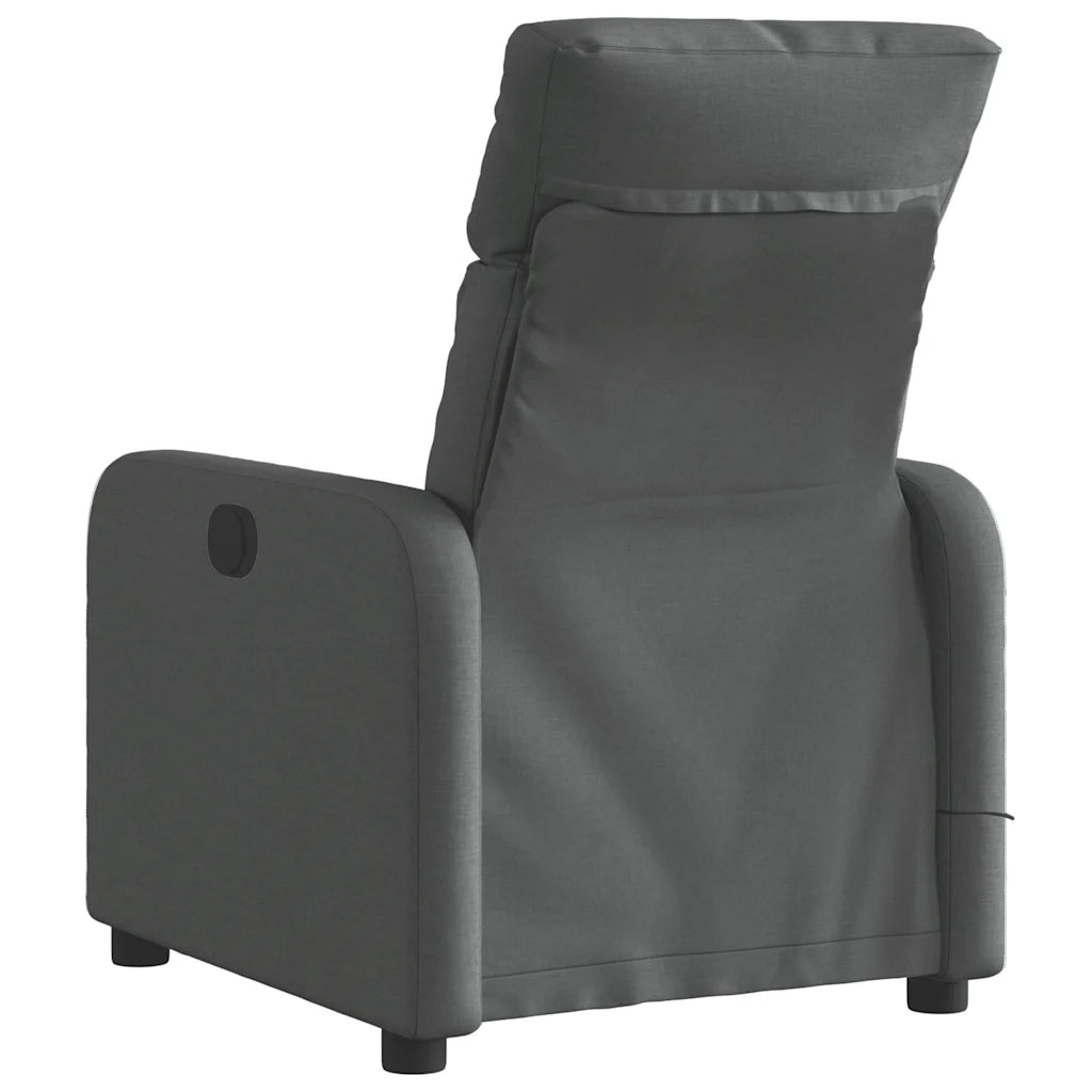 Divano Sedia-Poltrona Reclinabile Massaggio Elettrica Grigio Scuro Tessuto 506676