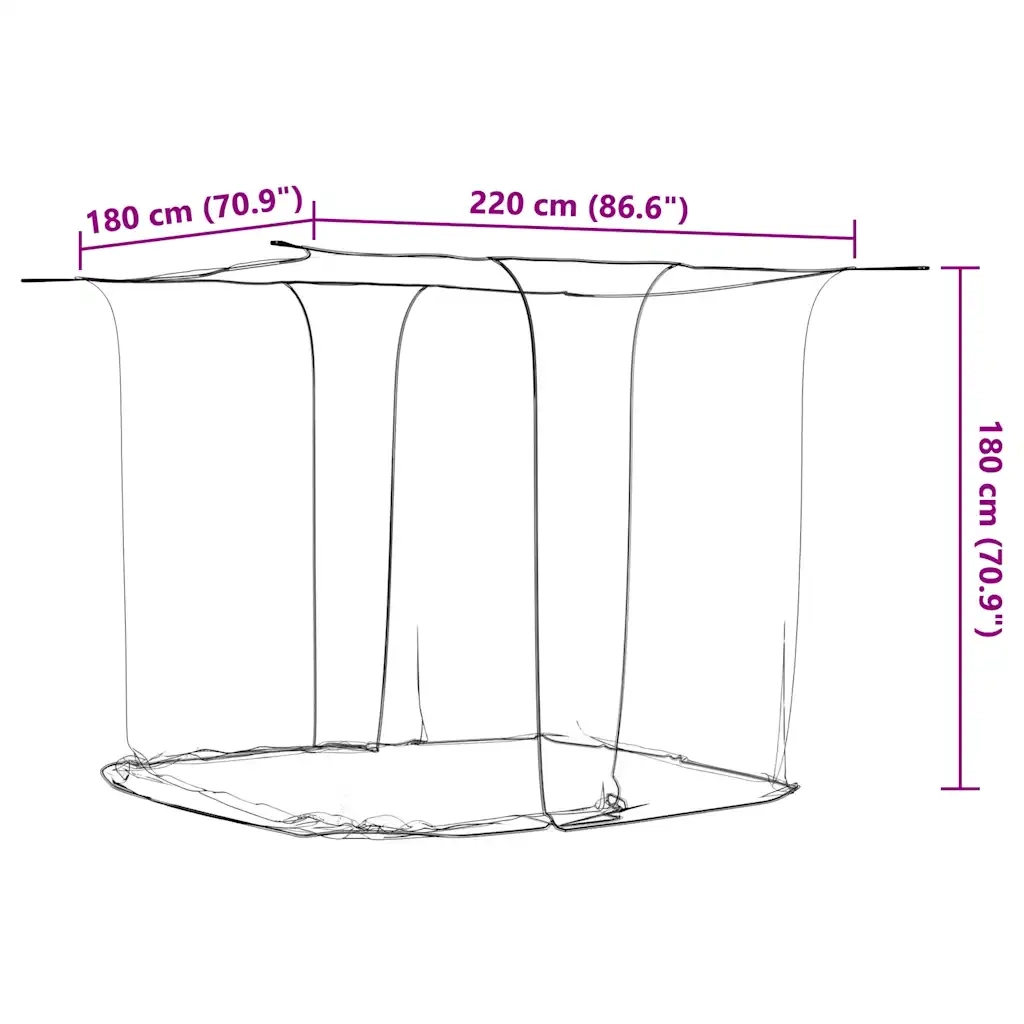 Zanzariera Sospesa 156 Rete Bianca 220x180x180 cm