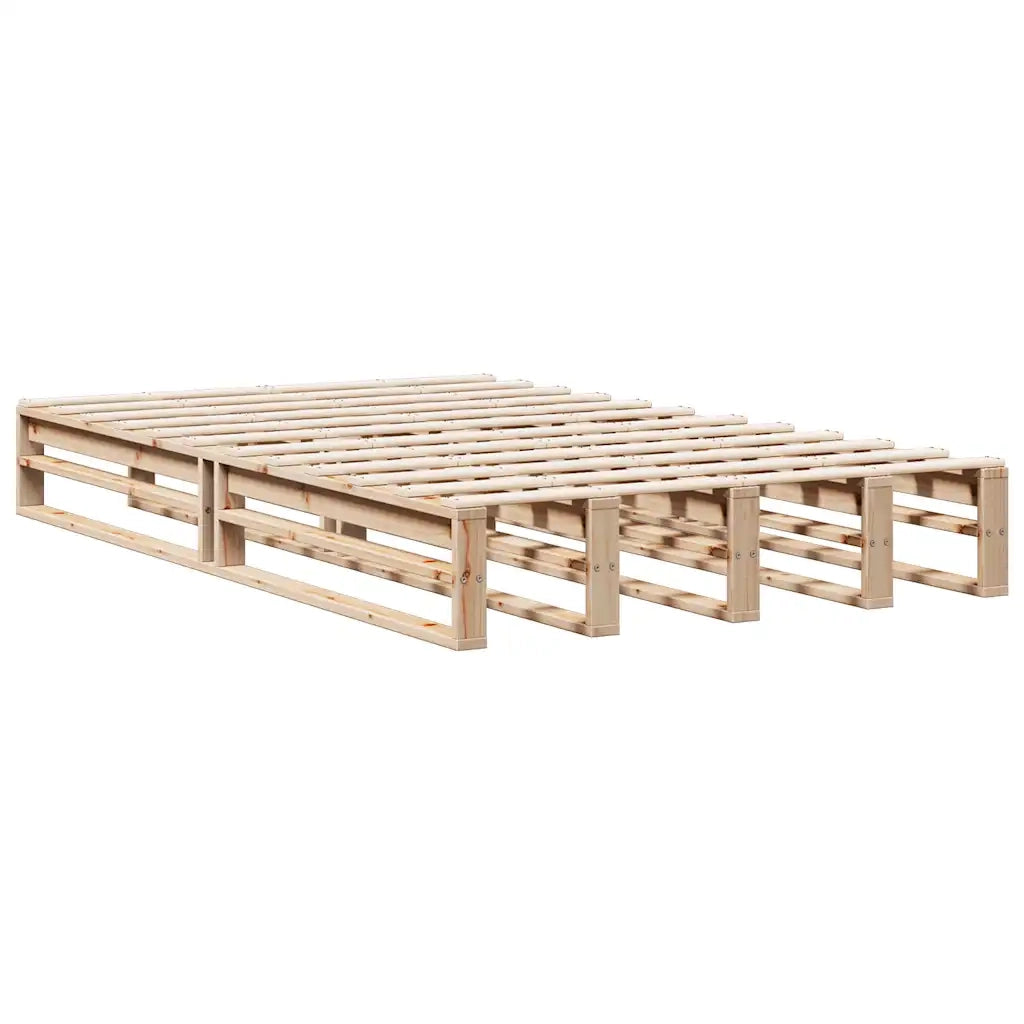 Letto matrimoniale | Letto per adulti | Letto Libreria senza Materasso 135x190 cm in Legno di Pino