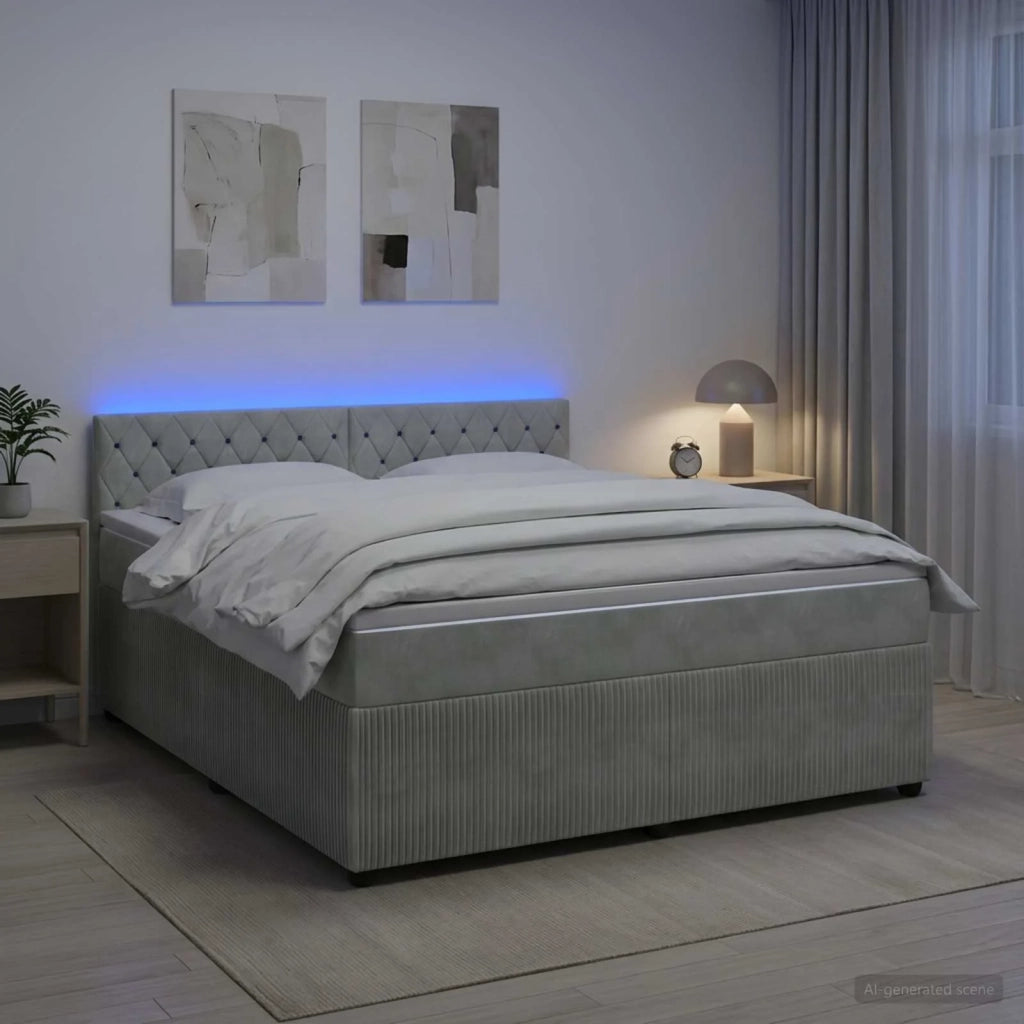 Letto box spring con materasso Grigio Chiaro 160 x 200 cm 3453167